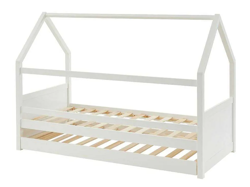 Uitschuifbed 2 X 90 X 190 Cm - Grenen - Wit + Matras - Hurra