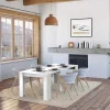 Uittrekbare Sidetabletafel Onega - 10 Personen - 4 Verlengstukken - Kleur: Wit