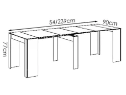 Uittrekbare Sidetabletafel Onega - 10 Personen - 4 Verlengstukken - Kleur: Wit