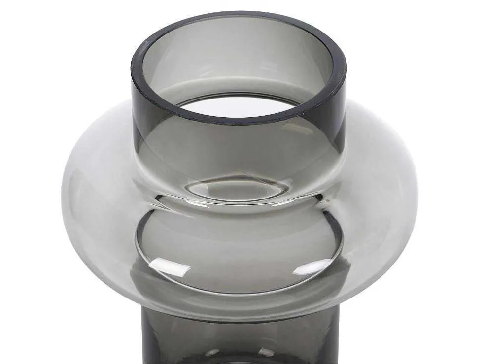 Vaas Van Getint Glas - D16,5 X H25 Cm - Glas - Gerookt Grijs - Valoit
