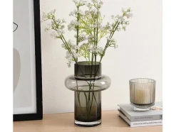 Vaas Van Getint Glas - D16,5 X H25 Cm - Glas - Gerookt Grijs - Valoit
