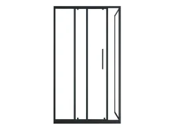 Vast Douchescherm Met Schuifdeur Met Industriele Stijl - Mat Zwart - 120 X 80 X 195 Cm - Toroni