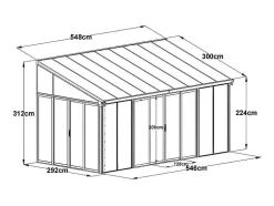 Veranda Van Aluminium En Polycarbonaat Met Uv-Bescherming - 15,8 M - Antraciet - Mathilda