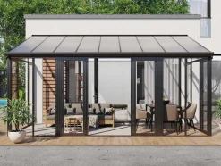 Veranda Van Aluminium En Polycarbonaat Met Uv-Bescherming - 15,8 M - Antraciet - Mathilda