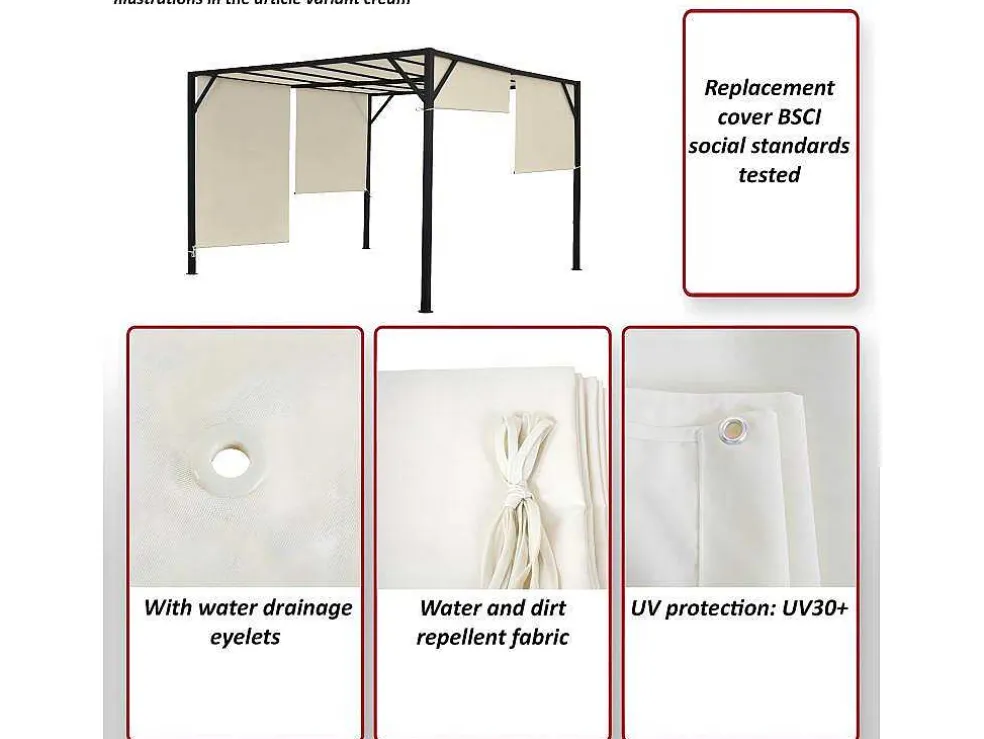 Vervangen Overkapping Voor Pergola Beja, Taupe