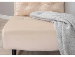 Vicky Slaapbank ,Fauteuil Velours Beige.