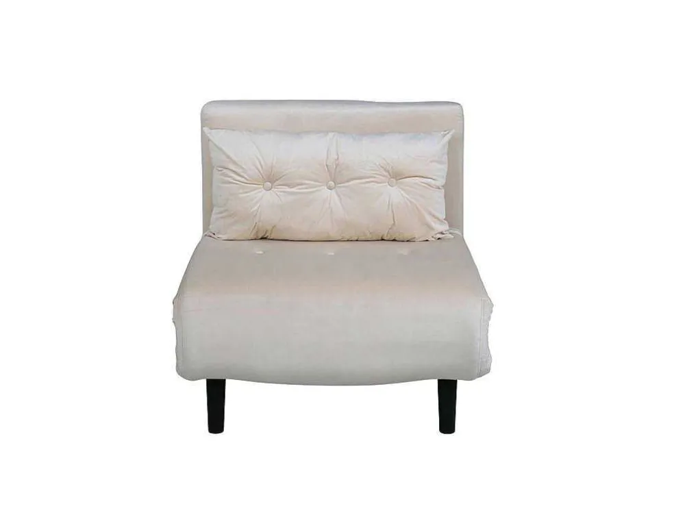 Vicky Slaapbank ,Fauteuil Velours Beige.