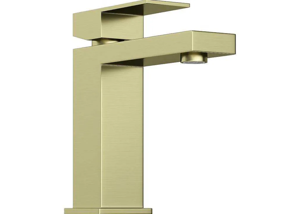 Vierkante Mechanische Mengkraan - H15,7 Cm - Goud Met Satijnglans - Vipava