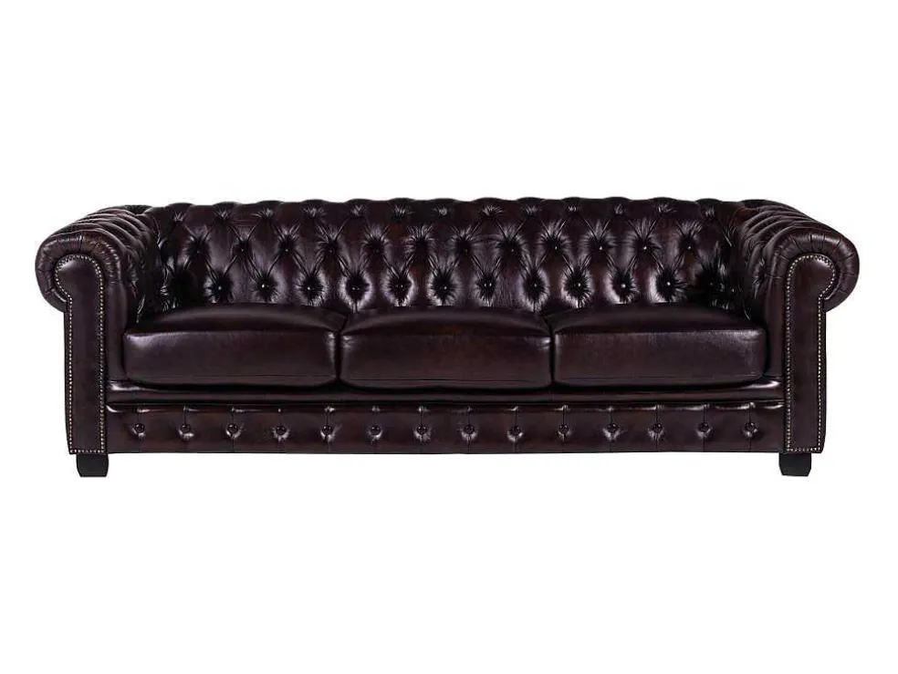 Vierzitsbank Chesterfield Brenton 100% Buffelleer - Bruin Tinten