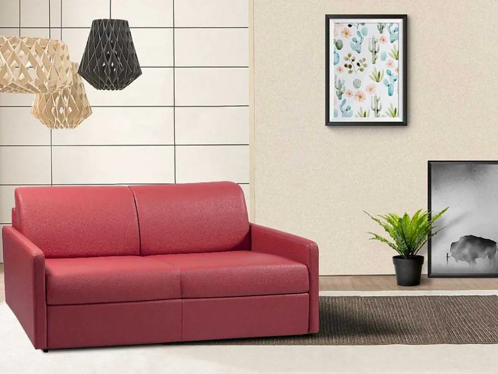 Vierzits Express-Bedbank Van Kunstleer Calife - Grijs - Slaapafmeting 160 Cm