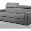 Vierzits Express Slaapbank Van Stof Vizir - Grijs - Slaapafmeting Met Brede Latten 160 Cm - Matras 18 Cm