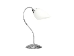 Viletta Tafellamp, Chroom, Wit, 22X22X44 Cm, Epikasa