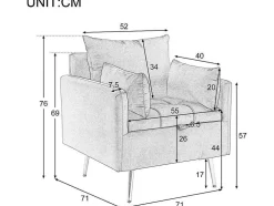 Vipi Fauteuil In Fluwelen Stof Met Opbergruimte En Kussen - Poten Van Goudkleurig Metaal - Groen