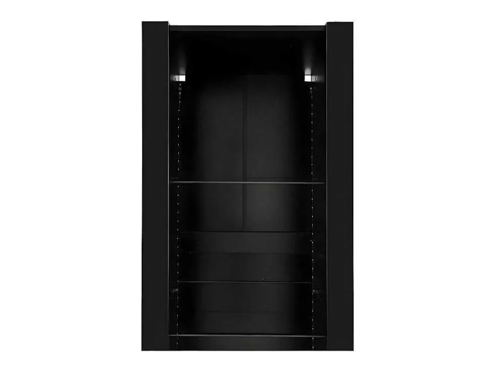 Vitrine L 166Cm Met Led - 3 Glazen Planken - Zwart