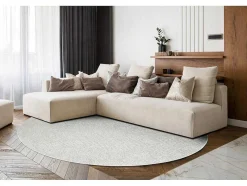 Vloerkleed Casablanca Plus Rond Creme Eenkleurig, Lus Cercle 150 Cm
