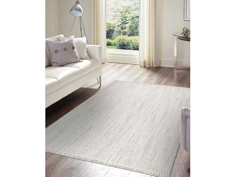 Vloerkleed Nano Eo78C Melange, Lus, Platgeweven Grijs / Wit 140X190 Cm