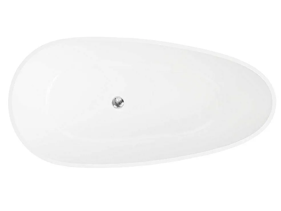Vrijstaande Assymetrische Badkuip In Solid Surface - 268L - 172 X 83 X 53 Cm - Wit - Fenice