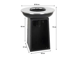 Vuurschaal Met Grillplaat Mcw-K97, O59Cm Zwart