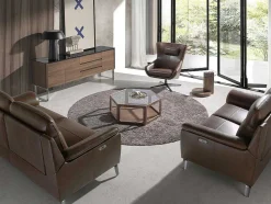 Walnoot Dressoir Met Zwart Glazen Blad 3060 Angel Cerda