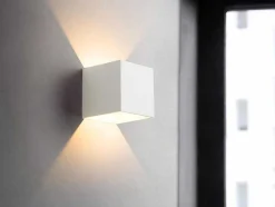 Wandlamp Met Ledverlichting Van Aluminium - D10 Cm X H10 - Wit - Paisley
