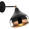 Wandlamp Van Metaal Met Verstelbare Kap Yildo - D17 X H28 Cm - Zwart En Koperkleurig