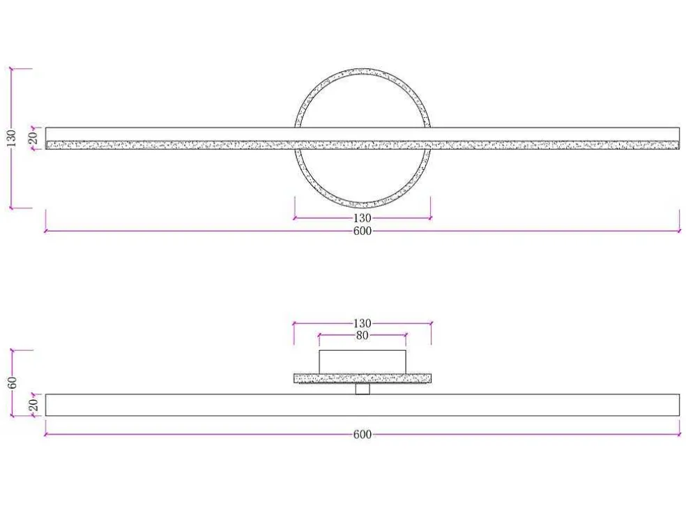 Wandlamp Voor Badkamer Met Ledverlichting Van Aluminium - L60 Cm - Goudkleurig - Taunton