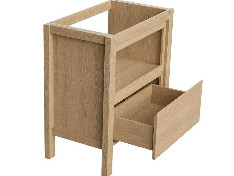 Wastafelmeubel Met Opbergvak - Eikenfineer - 80 Cm - Cosmoti