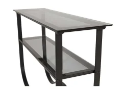 Wavy Sidetable Met Plank 34X117 Cm Zwart.