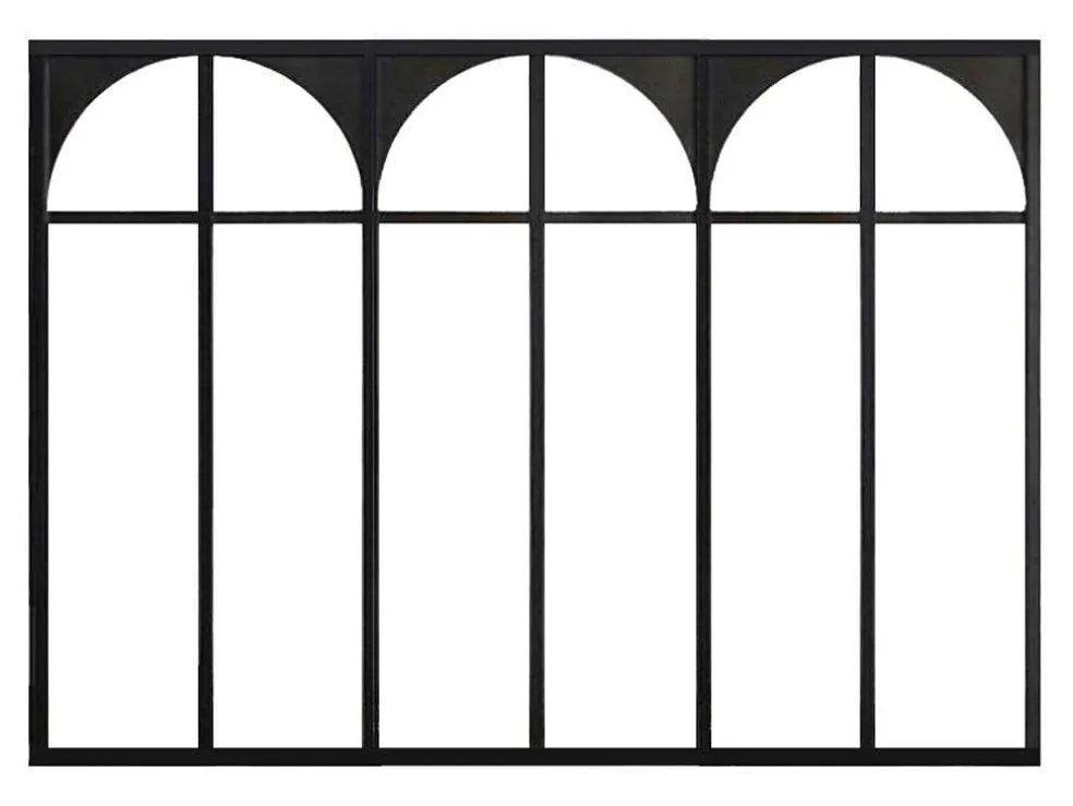 Werkplaatsraam Art Deco Van Gepoedercoat Aluminium 180 X 130 Cm - Zwart - Arcadea