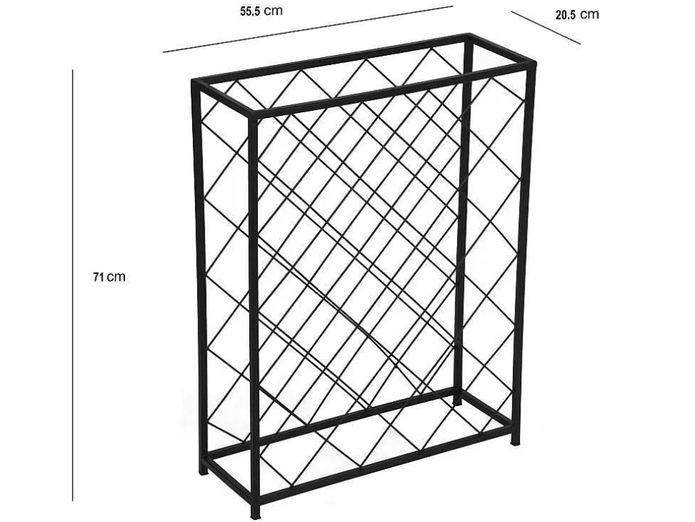 Wijnfleshouder Voor 32 Flessen - L55 X H71 Cm - Metaal - Zwart - Bolinar