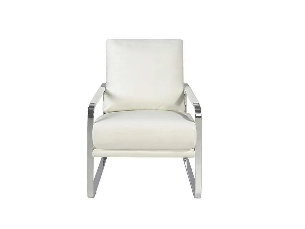 Witte Eco-Lederen Gestoffeerde Fauteuil 5026 Angel Cerda