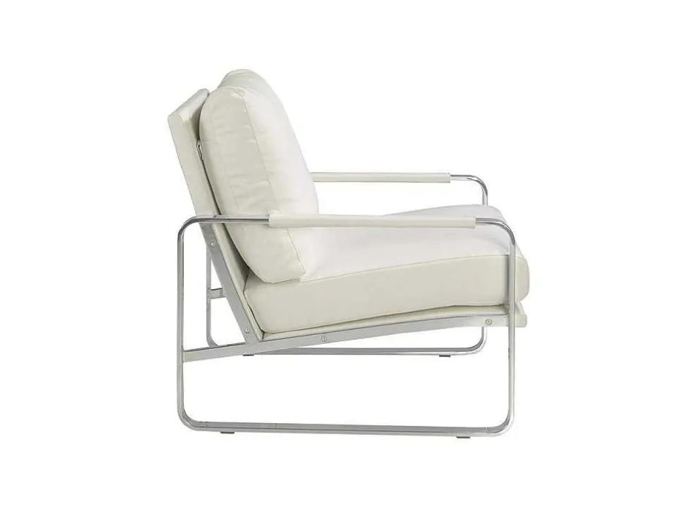 Witte Eco-Lederen Gestoffeerde Fauteuil 5026 Angel Cerda