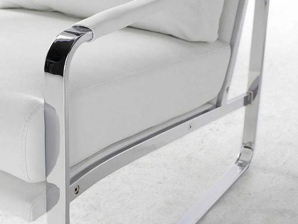 Witte Eco-Lederen Gestoffeerde Fauteuil 5026 Angel Cerda