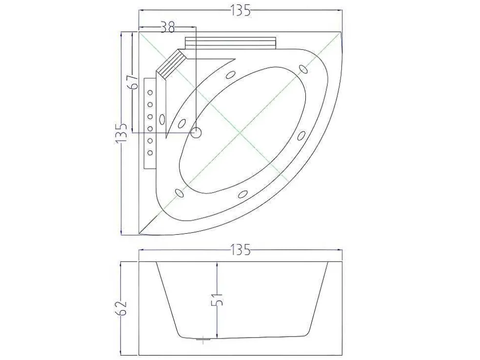 Witte Hottub Voor 1 Persoon 135 X 135 Cm 6 Jets Sage