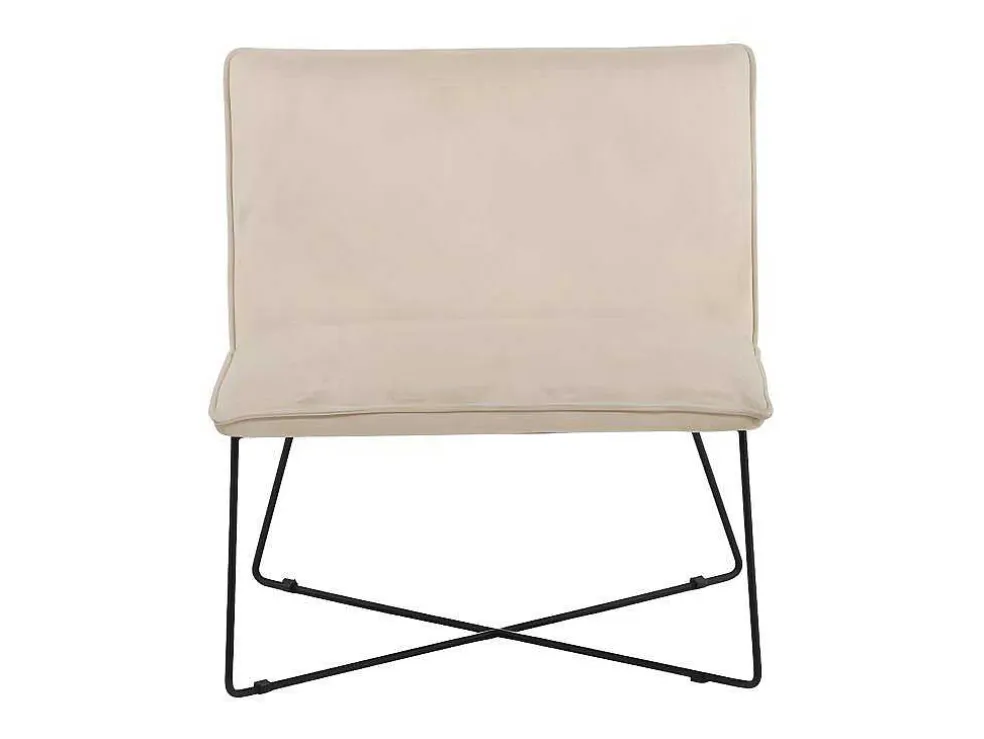 X-Lounge Fauteuil Velours Offwhite.