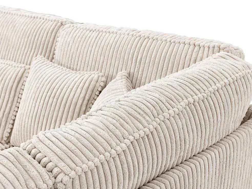 Xxl Hoekbank Van Beige Ribfluweel Tessio Van Maison Cephy