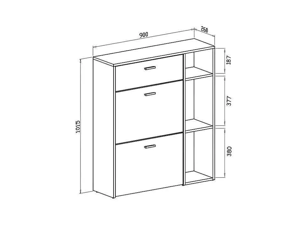 Zapatero Furniture, Windmodel, 90X26X101.5Cm, Tegroep Hall En Hall, Grijs En Eiken, Moderne Stijl