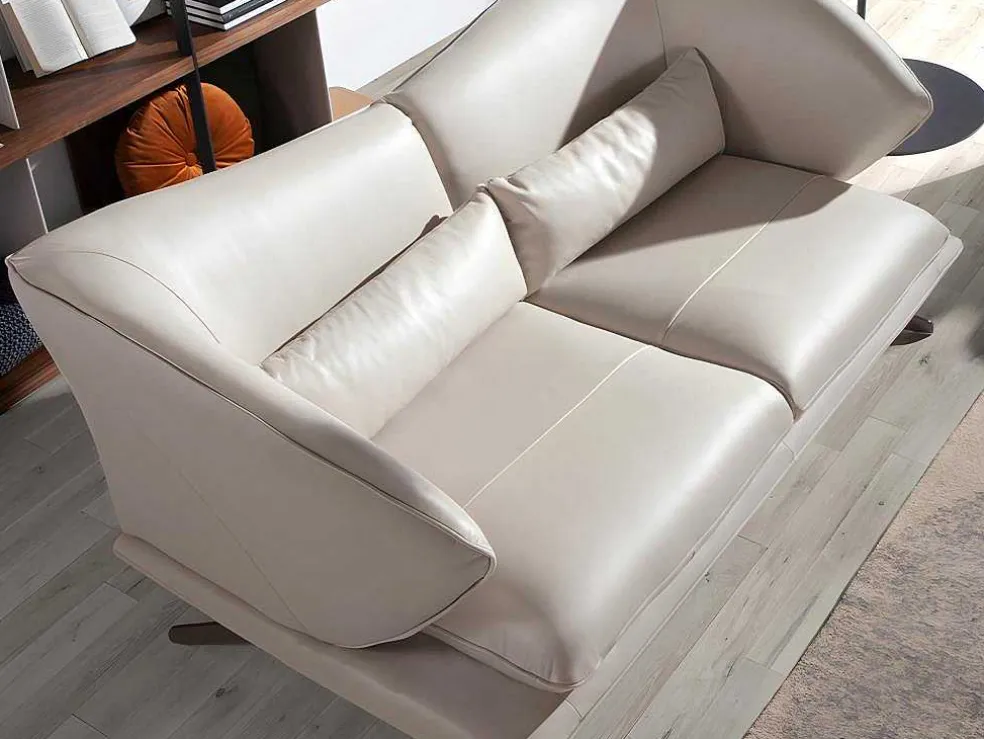 3-Zitsbank In Taupe Grijs Rundleder 6146 Angel Cerda