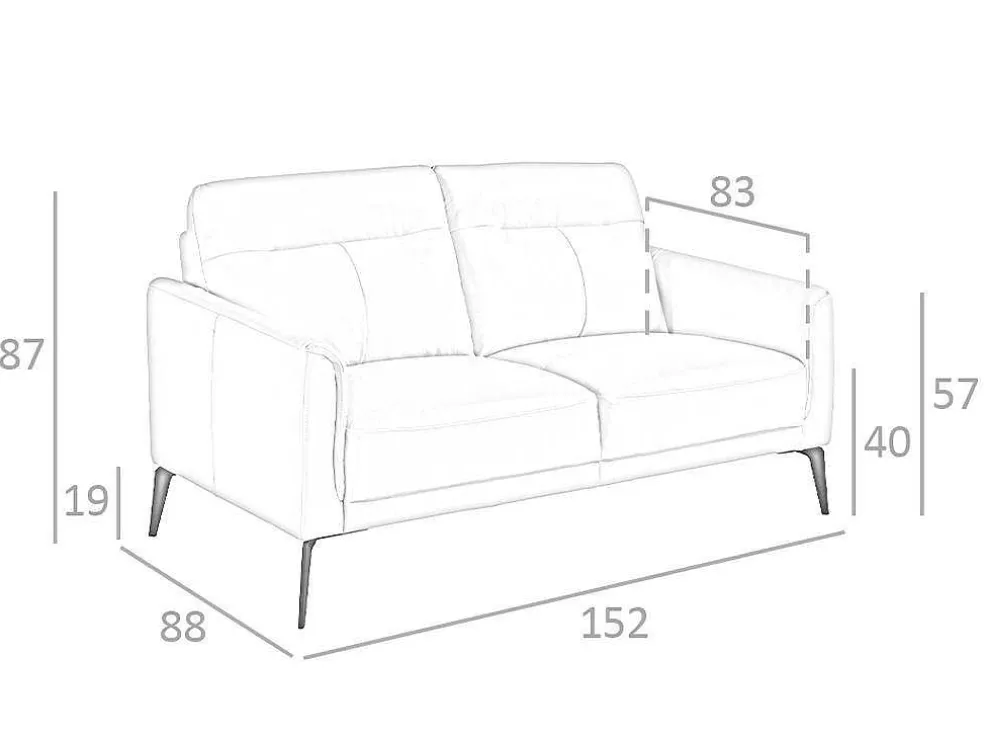 2-Zitsbank In Taupe Rundleer 6137 Angel Cerda