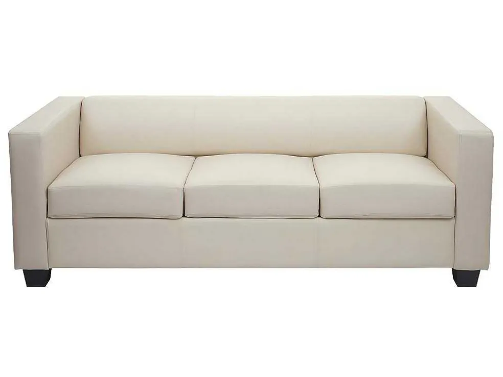 3-Zitsbank Lille, Kunstleer, Creme