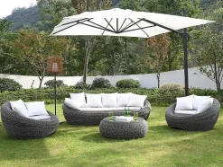3-Zitsbank Van Gevlochten Hars - Grijs - Whiteheaven