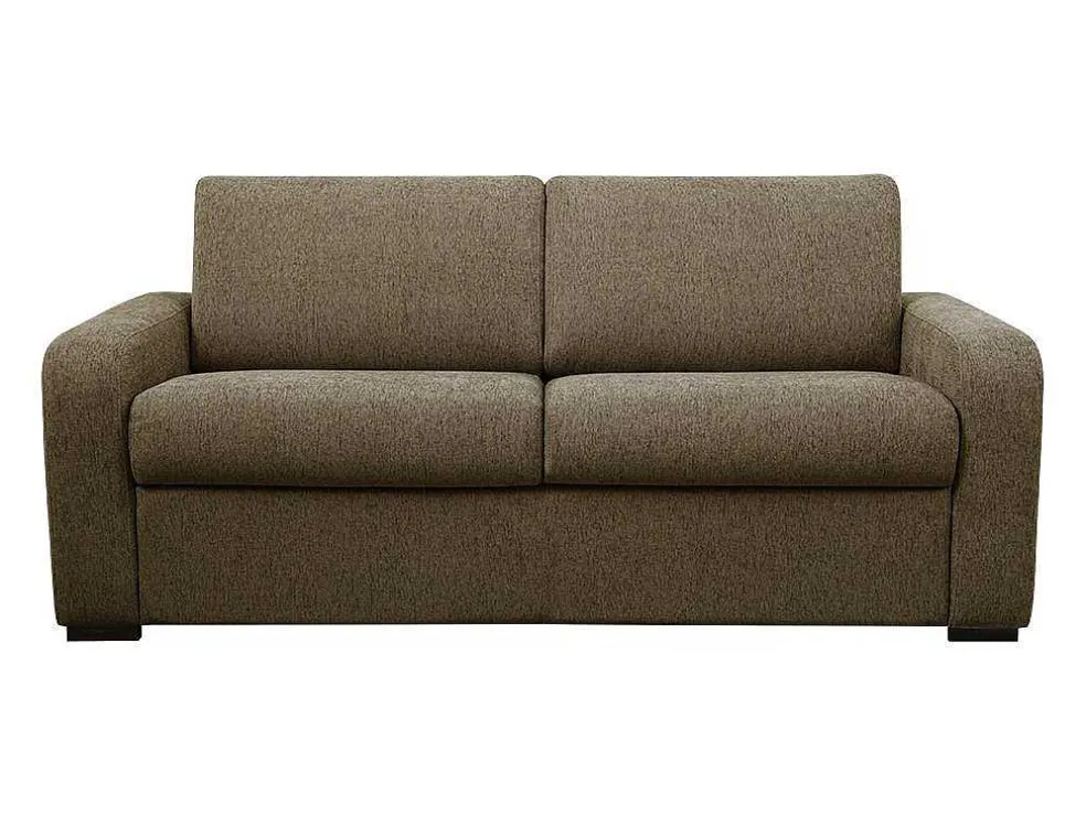 3-Zits Express Slaapbank Van Olijfgroene Stof - Matras 14 Cm - Bevis