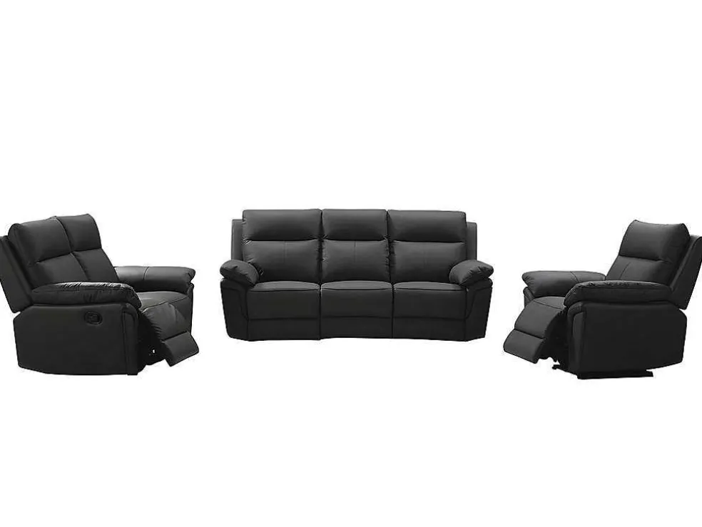 3+2 Zits Relaxbank En -Fauteuil Van Buffelleer Pakita - Zwart