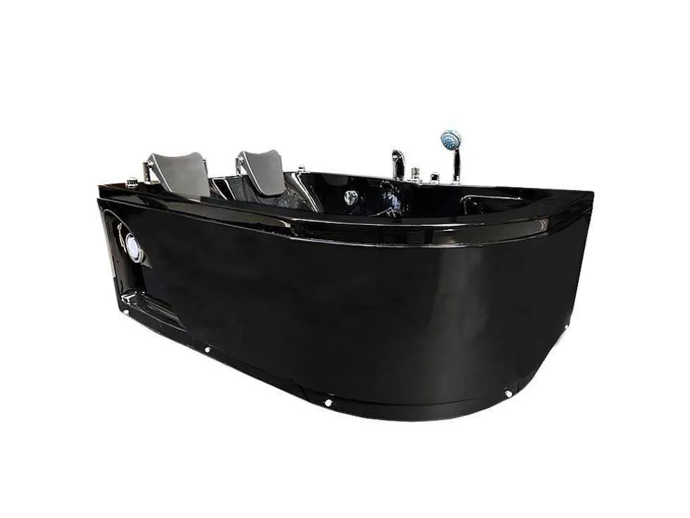 Zwart Bubbelbad 170 X 115 Cm 15 Jets Voor 2 Personen Black Tulip