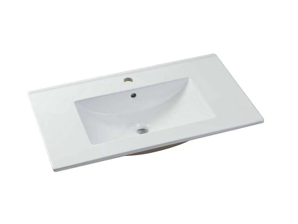 Zwevend Badkamermeubel Met Enkele Wastafel - Wit - 80 Cm - Kayla