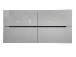 Zwevend Wastafelmeubel Met Dubbel Inbouwbekken En Kast - Grijs - 120 Cm - Selita